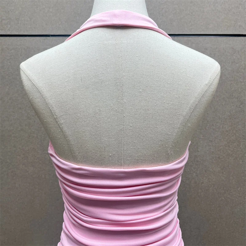 Camiseta para mujer, nueva camiseta sin mangas con decoración floral 3D para verano 2025, camiseta sin mangas Sexy sin espalda, top corto, corsé para mujer, top para mujer