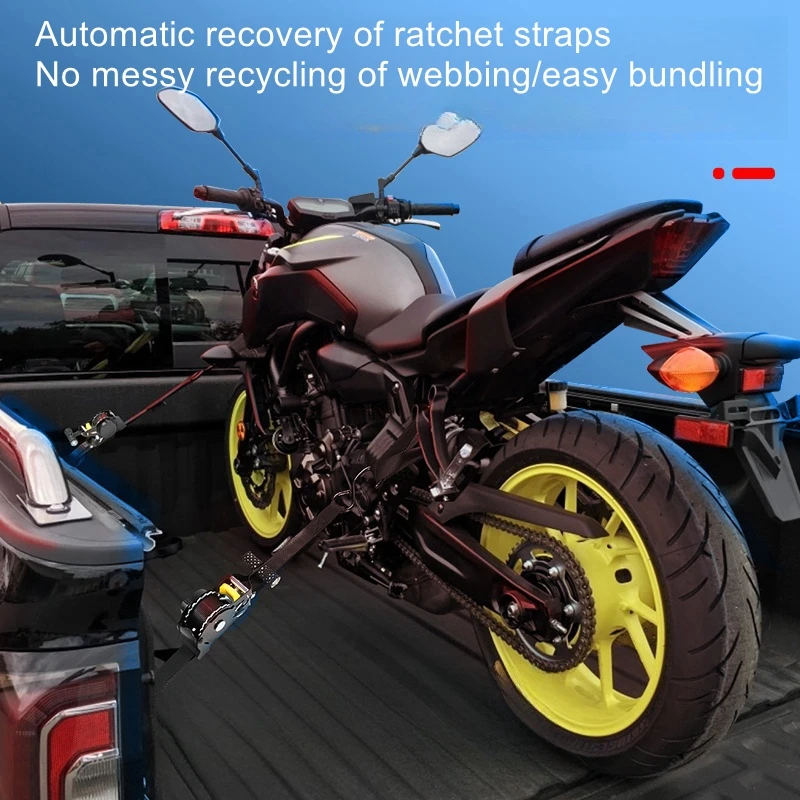 Automatic recovery straps motorcycle car off-road vehicle self-driving camping luggage fixed straps tensioner