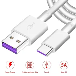 For Huawei USB 5A Type C Cable P30 P20 Pro lite Mate20 10 Pro P10 Plus lite USB 3.1 Type-C Supercharge Super Charger Cable