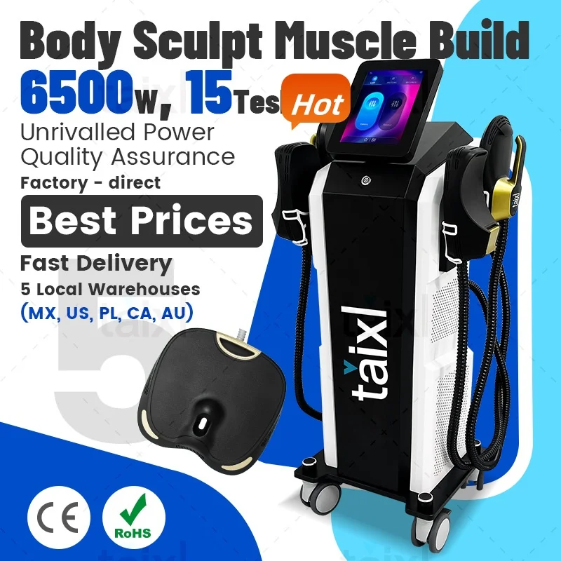

New Upgrade EMS Body Sculpting Machine Professional NEO Hi-emt RF Body Slimming Muscle Stimulator 15 Tes 6500W 200hz