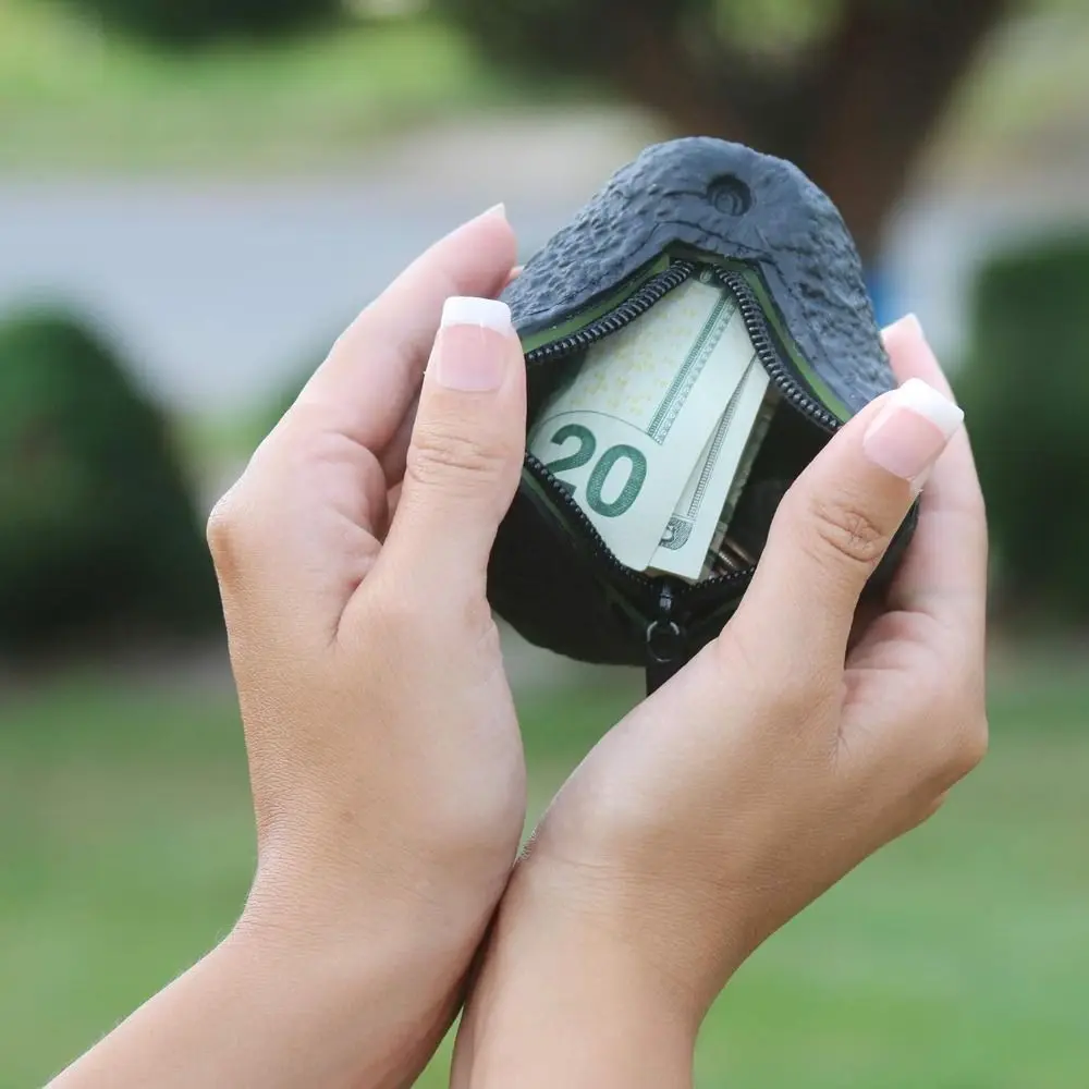 Funny Novelty Gifts Avocado Coin Purse Clutch Wallet Travel Commuting Avocado Wallet Bread Creative Coin Pocket Zip Purses