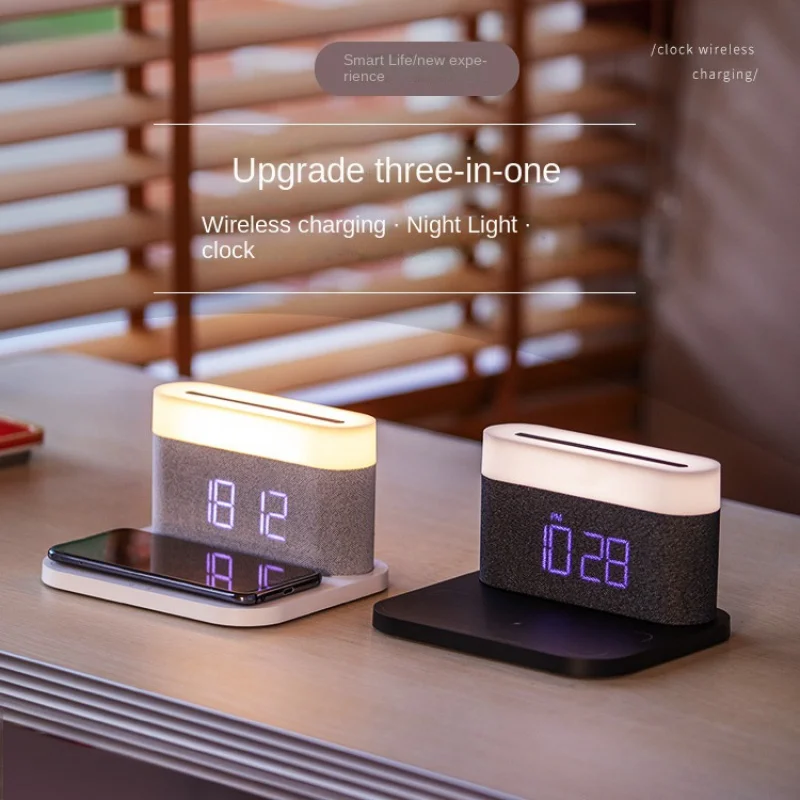 

Homhi Clock Night Lamp Wireless Phone Charger Night Light Household Lamp Valentine's Day Gift LED Wireless Charger HNL-194