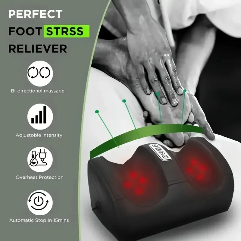 

Electric Foot Massage Machine Shiatsu Kneading Rolling Vibration Tool Heating Therapy Calf Leg Reflexology Pain Relief Massager