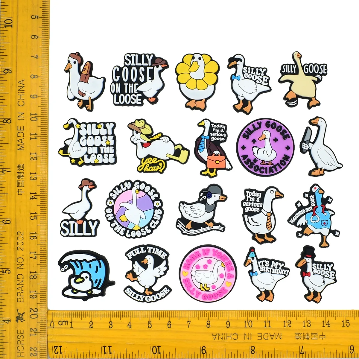 2/10/24pcs lot lovely goose shoe buckle charms accessories decorations for sandals sneaker clog wristbands bracelets kids gift
