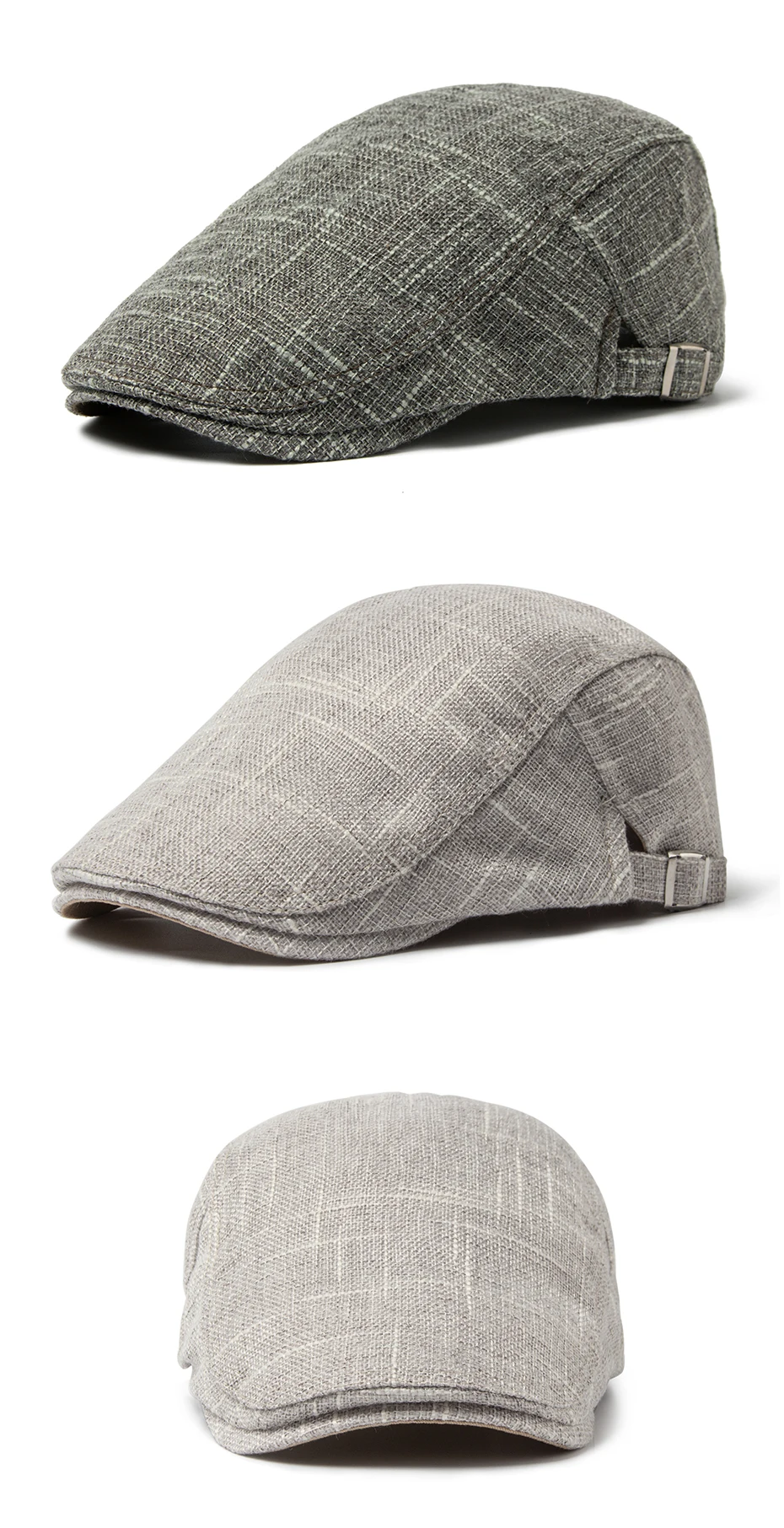 CNTANG 2024 Neue Männer Baskenmütze Frauen Klassische Vintage Leinen Berets Sommer Sonnenblende Casual Entenschnabel Hüte Zeitungsjunge Mütze Unisex Einstellbar – Detail 5