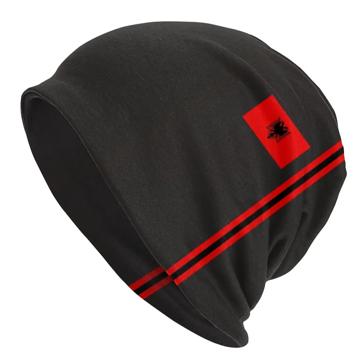 Albania Flag Stripe Skullies Beanies Caps For Men Women Unisex Cool Winter Warm Knit Hat Adult Albanian Patriotic Bonnet Hats