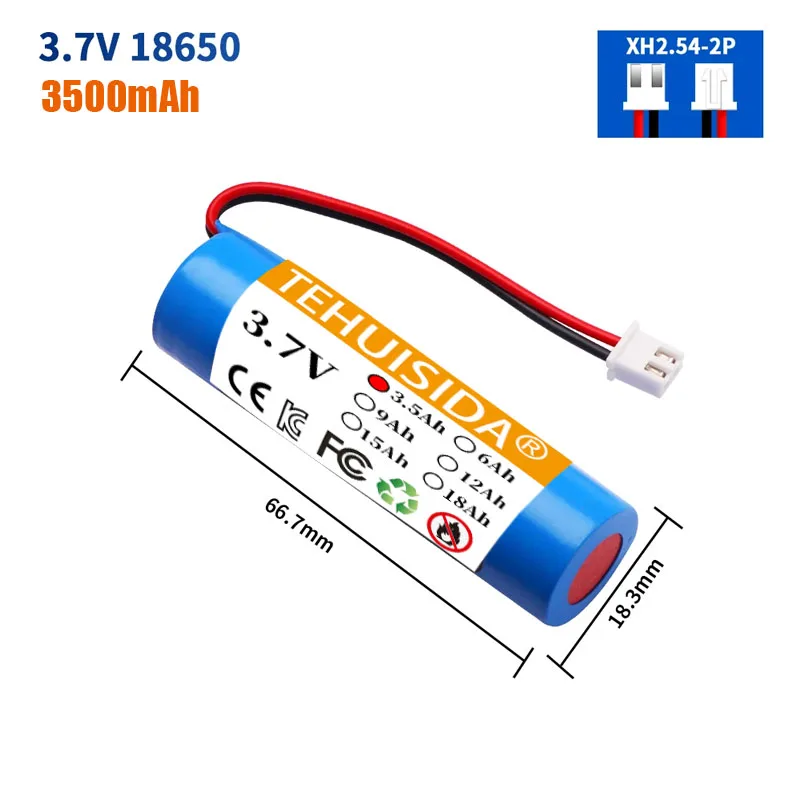 3.7V 7.4V 11.1V 12V 18650 12000mAh with wires Lithium ion rechargeable battery for Bluetooth Speaker Solar headlights accessorie