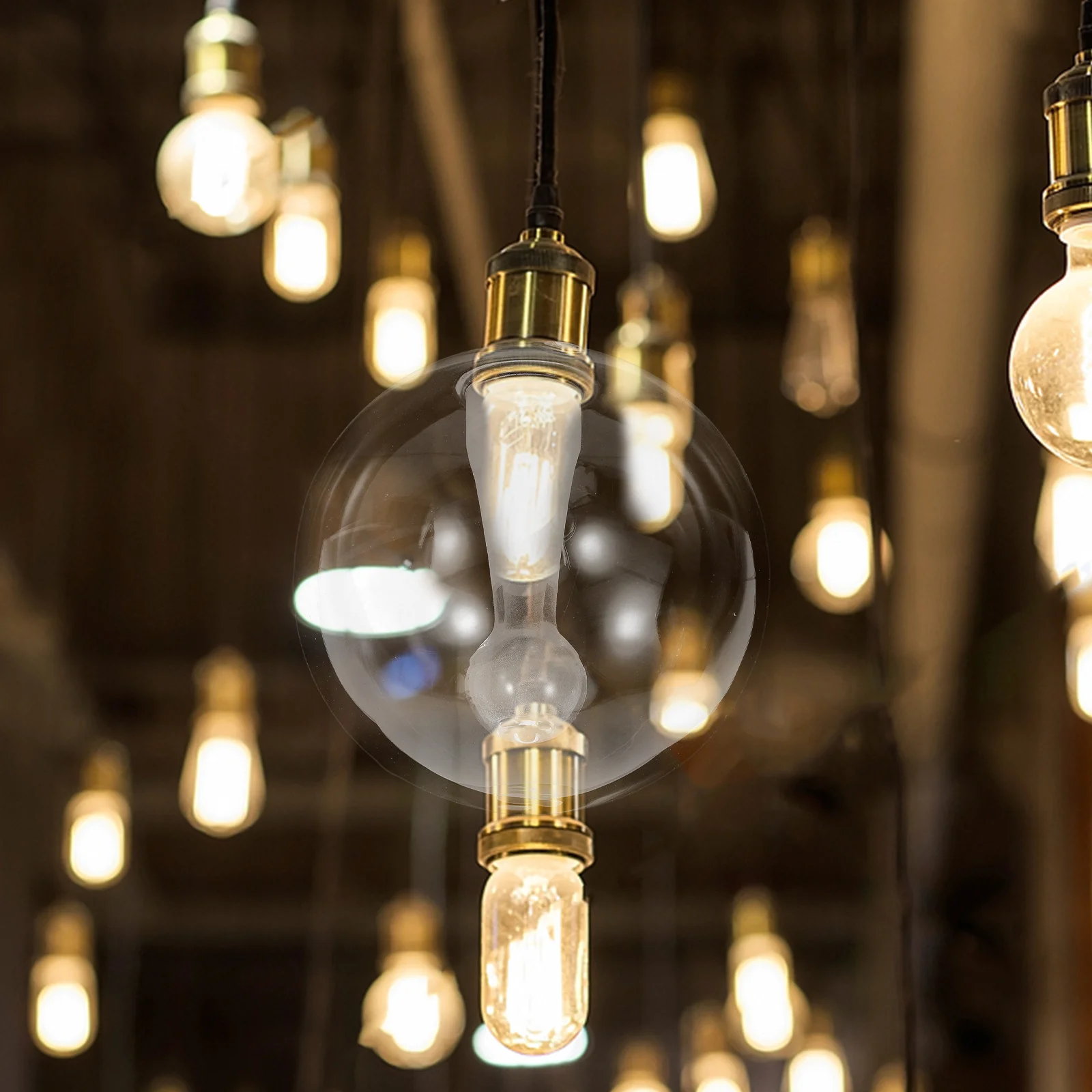 

Glass Sphere Lamp Shade Double Layer Transparent Lamp Globe Pendant Cover Replacement Glass Orb Light Fixture for Living Room