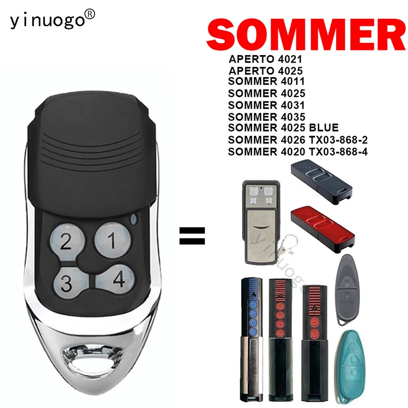 

SOMMER 4020 4026 TX03 868 4025 4035 4031 4025 4011 APERTO 4021 4025 Garage Remote Control 868MHz Garage Door Opener Transmitter