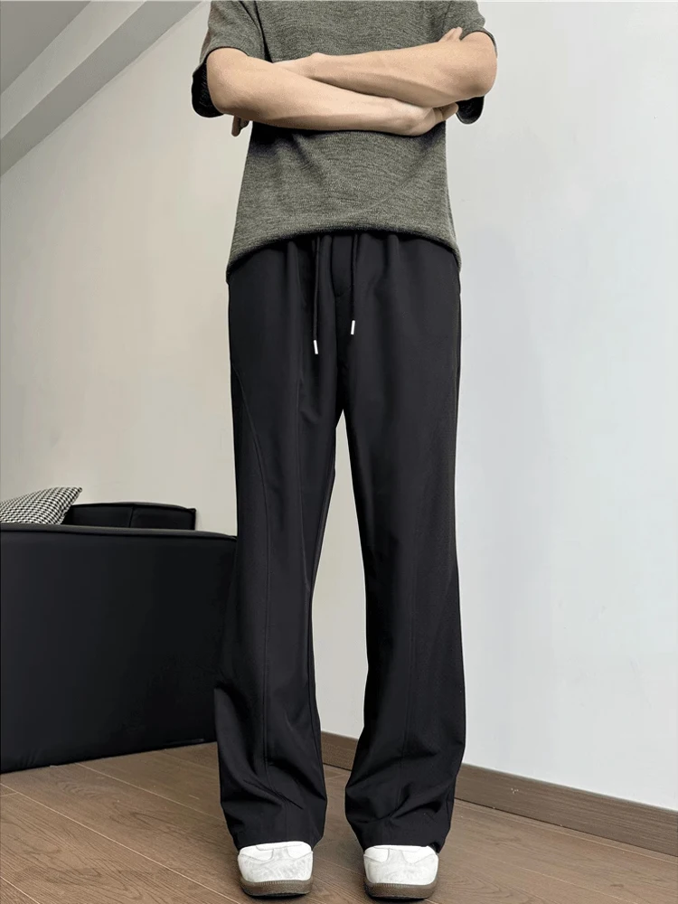 

Qui Dry Casual Men's Summer Loose Fit Straight Leg Ice Silk Cool Feeling Thin Sle Sport Pants Breathable Comfortable Leis...