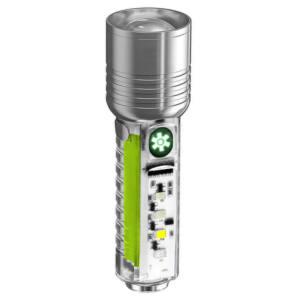 XHP50 LED Portable Flashlight 500mAh 800LM Type-C USB Rechargeable 6 Modes IPX4 Waterproof Camping Banknote Verification Light