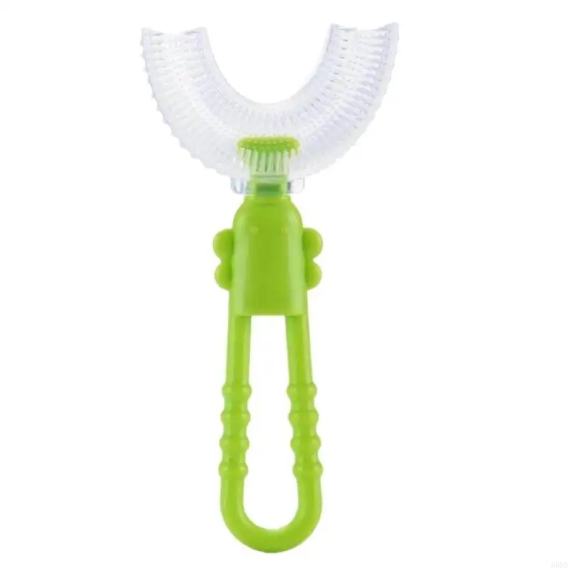 

R66D U-Shaped Toddlers Children Toothbrush Silicone Brush Head Tooth Brush