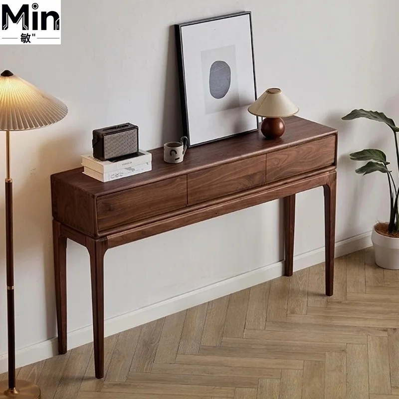 Mid Century Rustic Storage Console Vintage American Style Entryway Hallway Furniture for Home Living Room