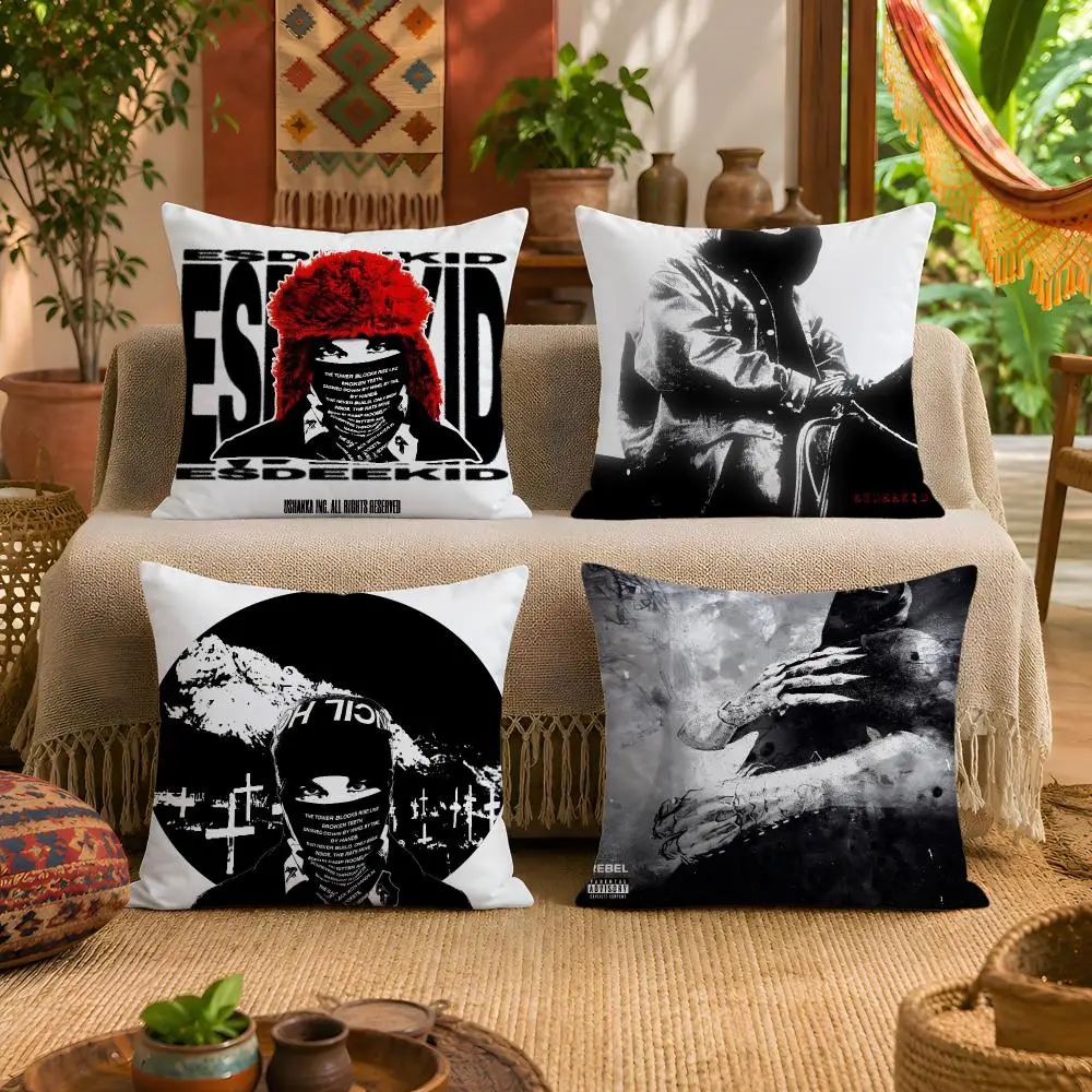 E-EsDeeKid Rebel Album Cushion Cover 1pc Square Plush Pillow Cover Soft Fuzzy Removable Washable Sofa Bed Bedroom Decor
