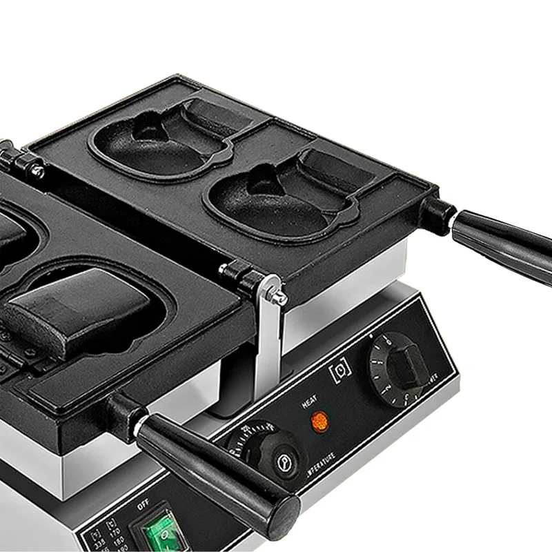 ماكينة صنع الوافل التجارية كيتي على شكل رأس خبز طلاء غير لاصق