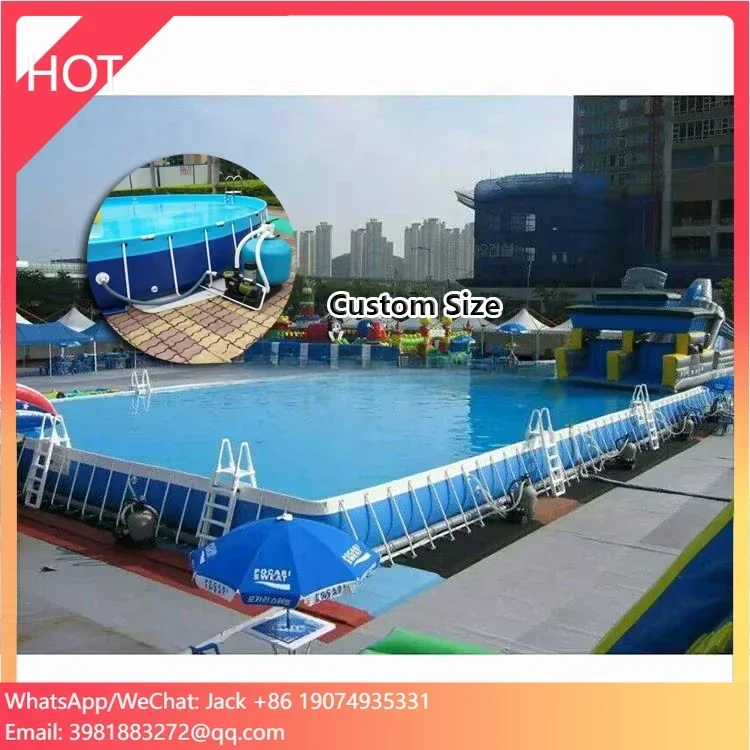 Commercial Portable PVC Rectangular Ultra Frame Swimming Pool Above Ground Pool Outdoor Movable Inflatable Water Park for Adult