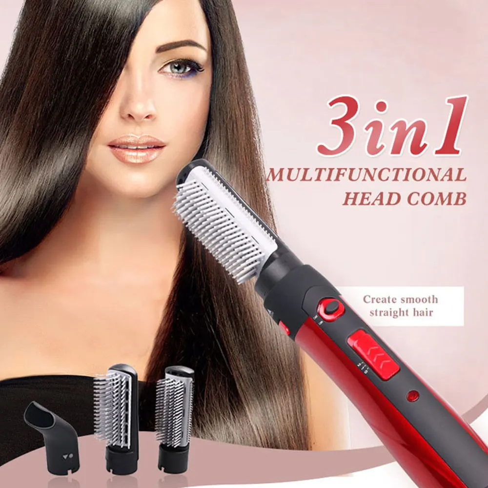 

Прямая расческа для завивки волос с горячим воздухом, многофункциональная расческа для фена, расческа для сухих и влажных волос двойного назначения, расческа с горячим воздухом «три в одном»