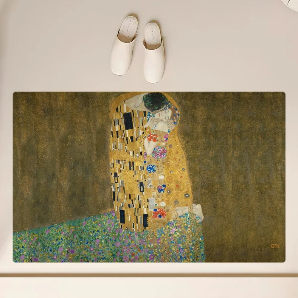 Gustav Klimt Oil Painting Art Floor Mat  Anti-Slip Bathroom Kitchen Bedroom Living Room Entrance Rug Home Decor