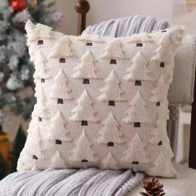 Funda de almohada de árbol de Navidad, cojines decorativos, funda de almohada de 45x45, fundas de cojines,textiles para el hogar
