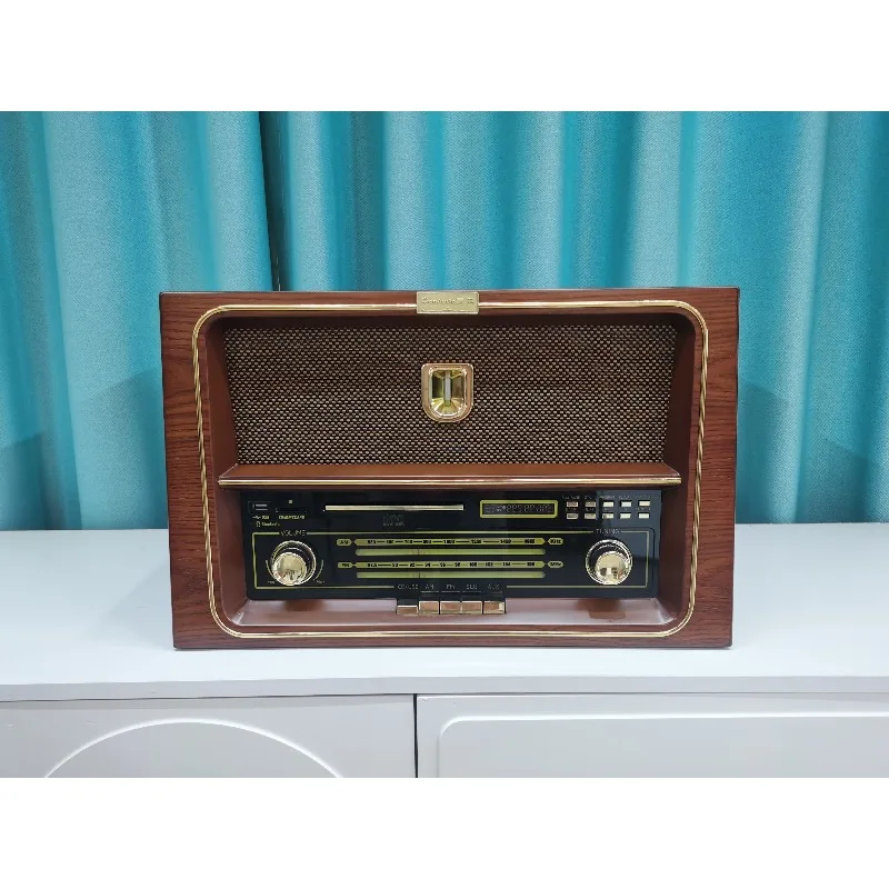 Durable Wooden FM Radio with BT USB And TF Card Reader Audio Video Accessory with Wooden Case