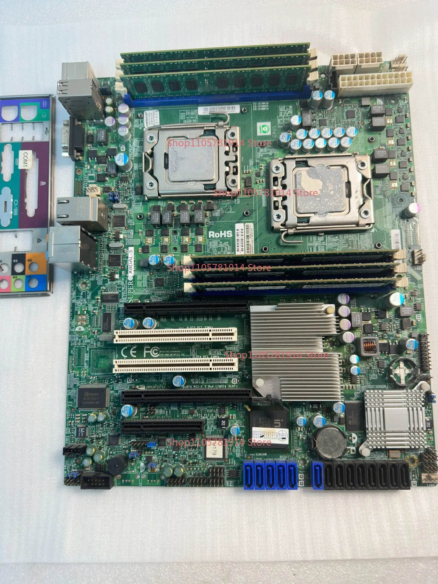 For The Original X8DAL-3 Server Motherboard, Two Xeon E5540 Cores, 6 Memory Slots, and Original Shield
