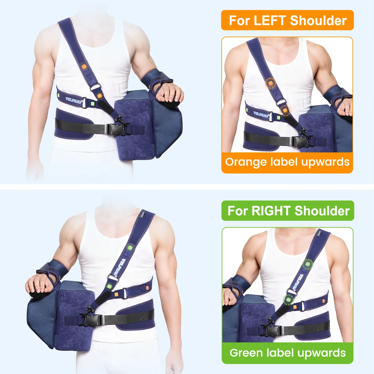 حبال اختطاف الكتف القابلة للتعديل من VELPEAU للتثبيت والعناية بعد العملية الجراحية، دعامة منع الحركة على الكتف لإصابة الذراع #5