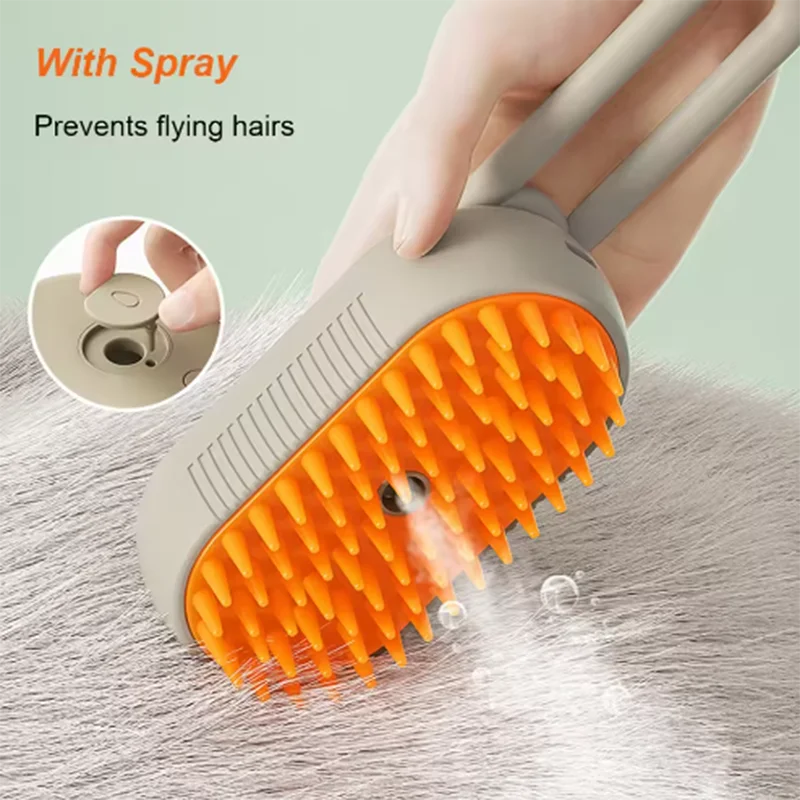 Cepillo de vapor 3 en 1 para gatos y perros, masaje y desenredo - imagen 4