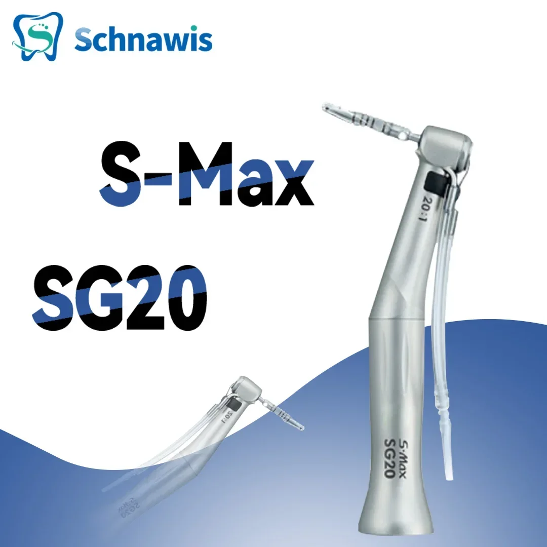 S.Max SG20 contraangulo Dental Low Speed Handpiece 20:1 Reduction Implant Surgery Contra Angle Handpiece Air Turbine