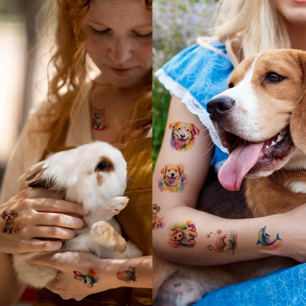 Watercolor Animals Temporary Tattoo - 60 Styles Temporary for Body Arm Shoulder Tattoos Stickers