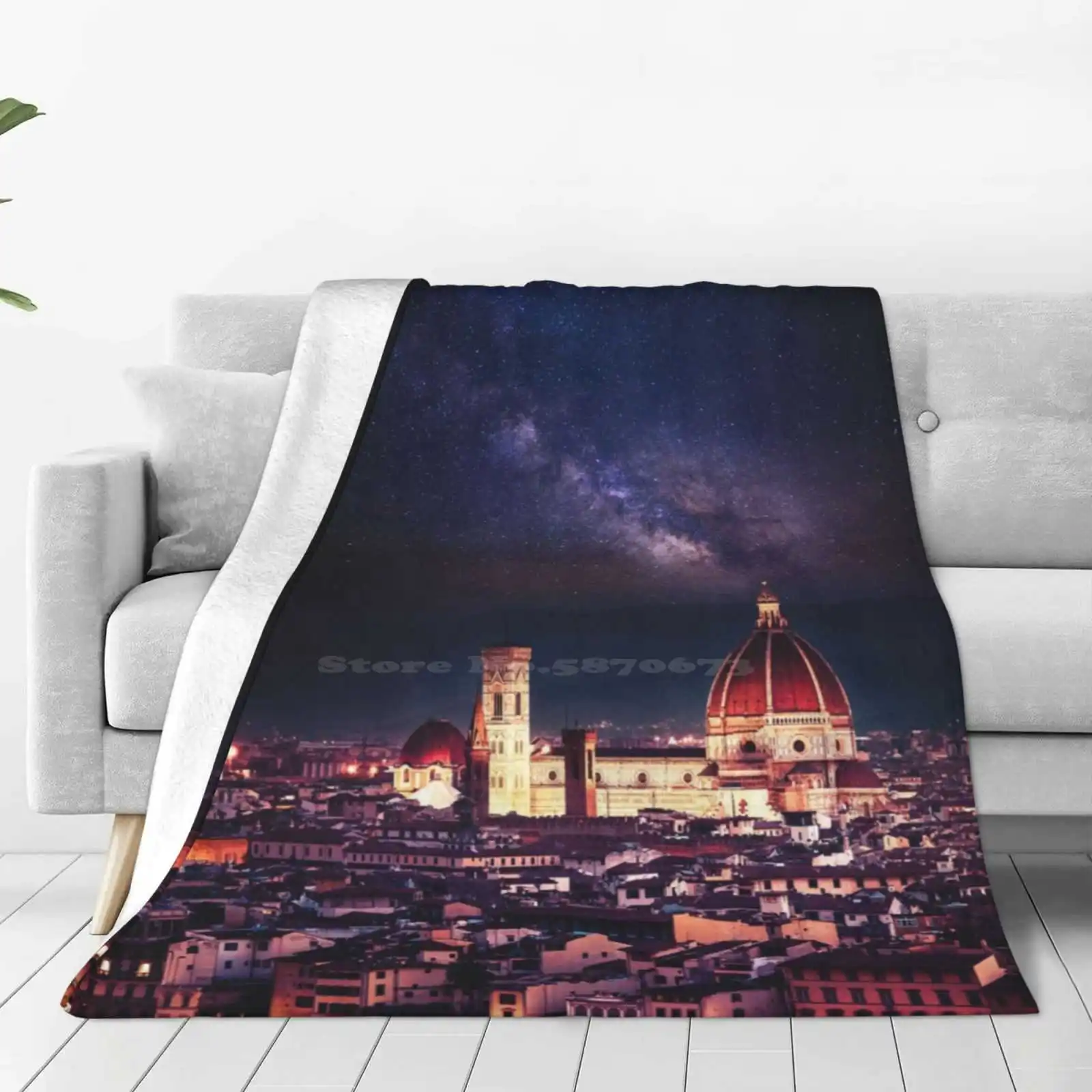 Firenze Skyline Latest Super Soft Warm Light Thin Blanket Firenze Florence Italy Italia Skyline Dome Cityscape Landmark Santa