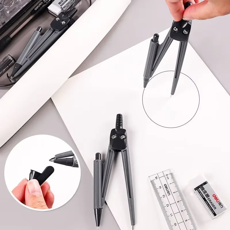 مجموعة أدوات الصياغة الاحترافية من DELI مكونة من 8 قطع مع مجموعة هندسية منقلة مسطرة بوصلة للطلاب