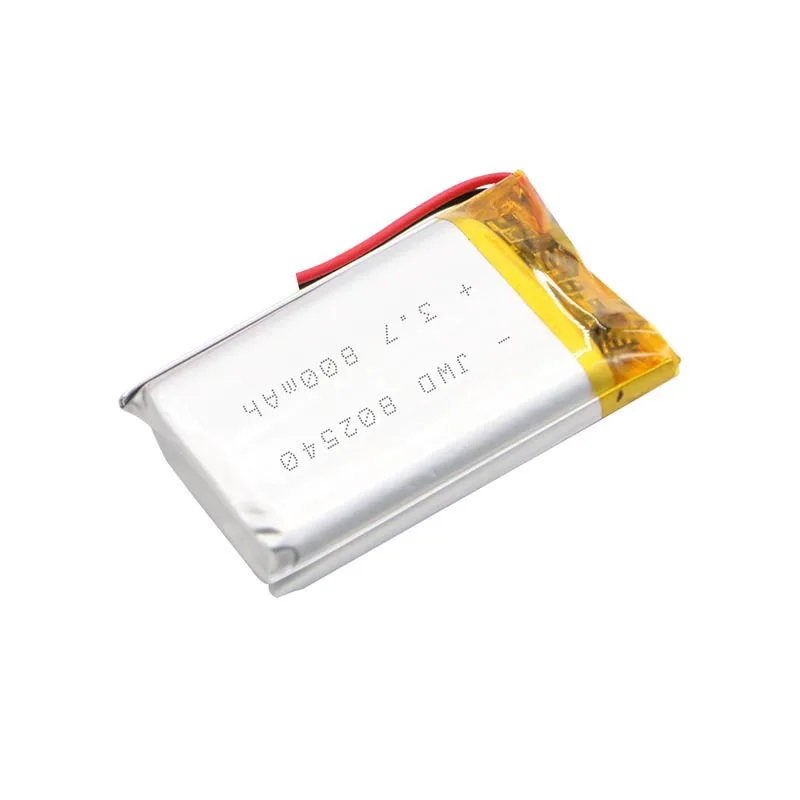 3.7V 850mAh 802540 Lithium Polymer LiPo Rechargeable Battery For Mp3 PAD DVD E-book Bluetooth Speaker Recorder 8*25*40mm