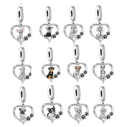 Huoonew Fit Original Pan Charm Bracelet 925 Silver I Love You Forever Yorkshire Dog Bead For Making DIY Memorial Berloque