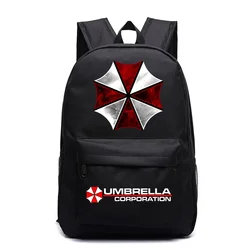 Umbrella Corporation School Bags for Teens Print Protective Umbrella Backpacks Men Anime Canvas Zipper Backpack Kids