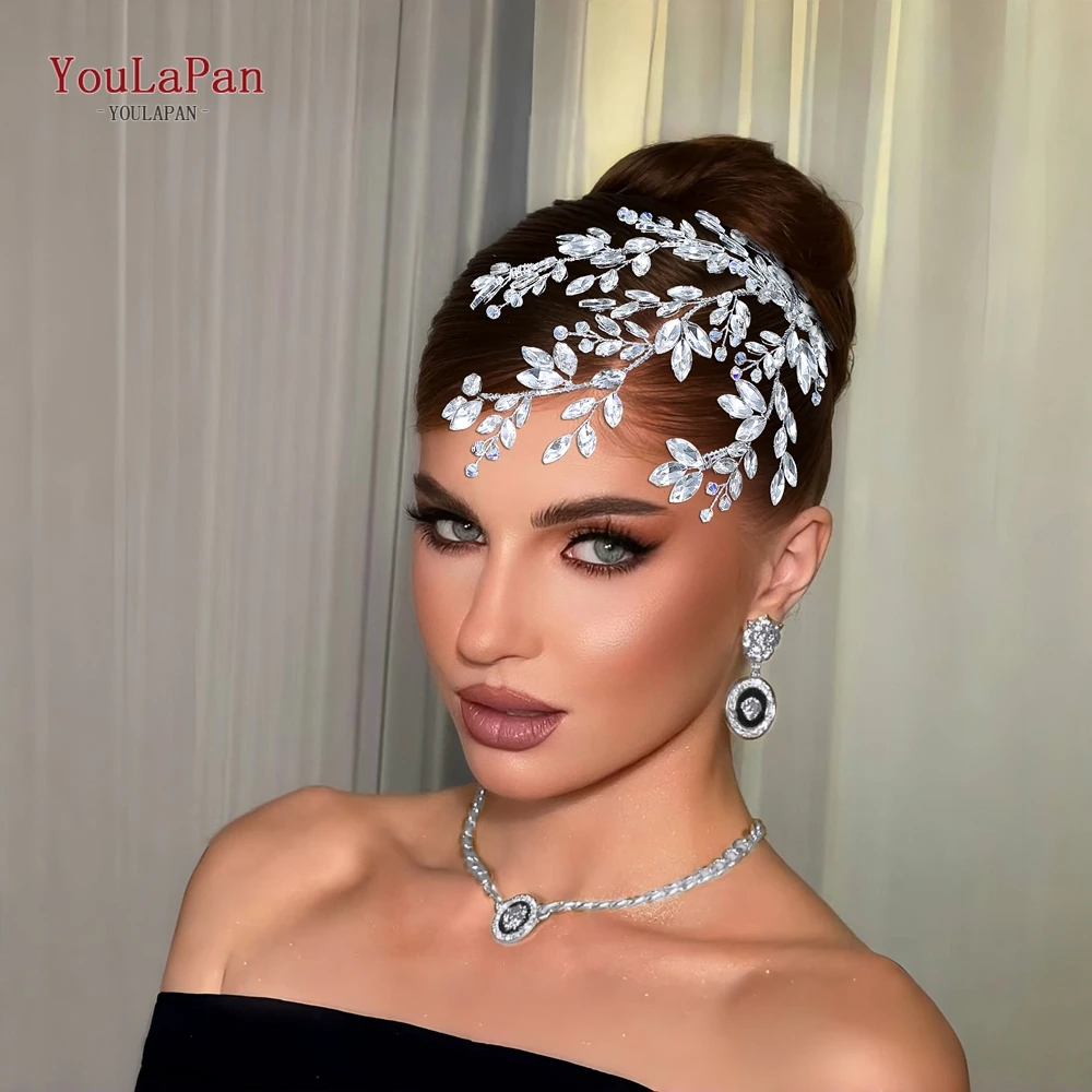 

YouLaPan Wedding Rhinestone Headband Bride Crystal Headpiece Bridal Handmade Headwear Party Hair Accessories Holiday Gift HP919