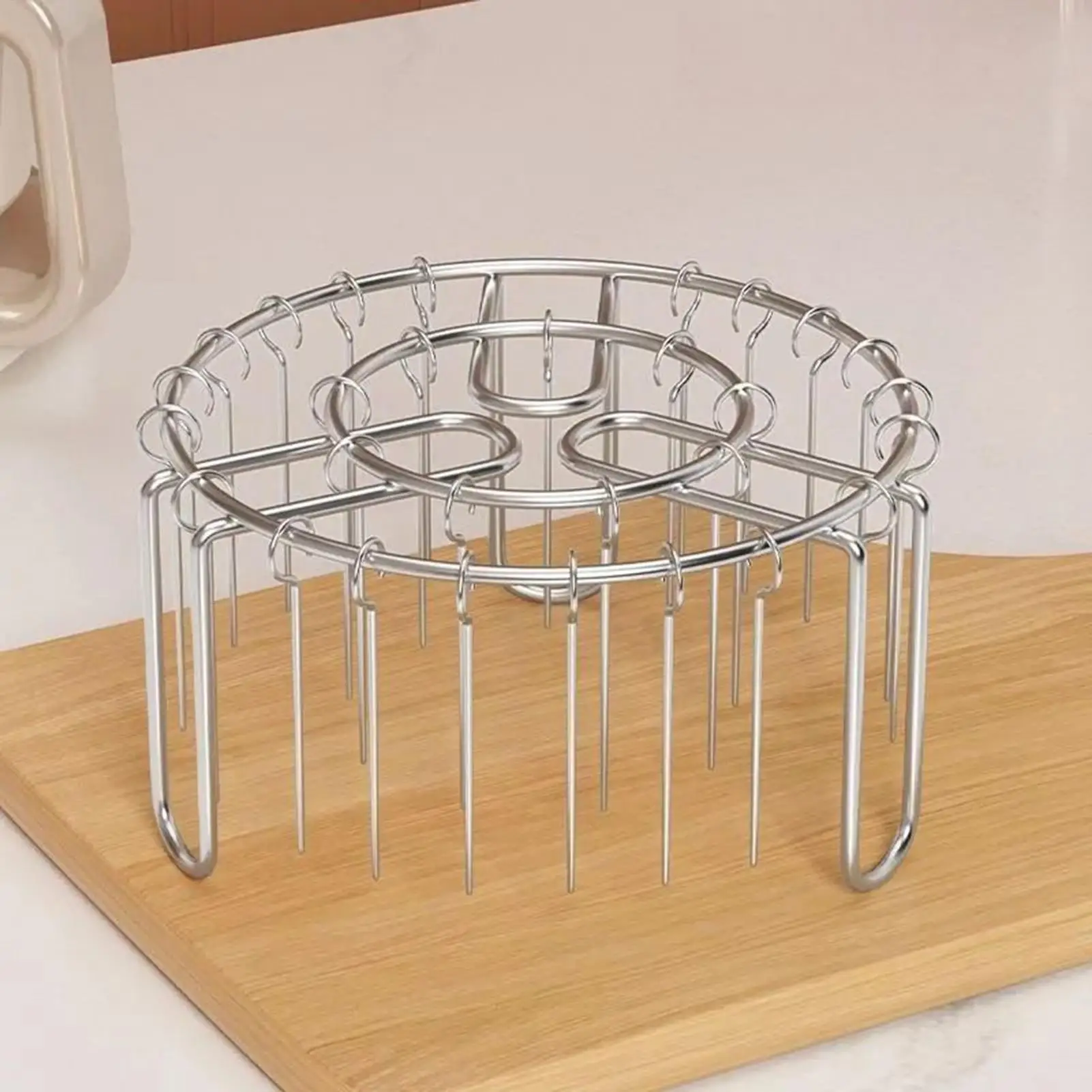 Air Fryer Racks Vertical Oven Skewer Holder Non-Stick Reusable Vertical Heat-Resistant Stainless Skewer Rust-Proof