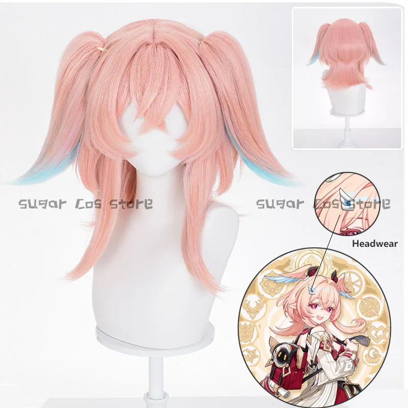 

Genshin Impact Linnea Game Cosplay Wig Pink Blue Pigtails Heat Resistant Synthetic Hair Snowland Fae Halloween Carnival Party