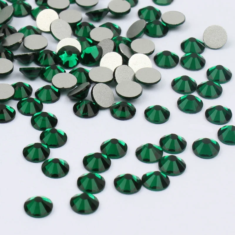 1440pcs SS4-40 Glass Emerald Green Crystal Flatback Non HotFix Rhinestones Stone Charm Nail Art Decorations Jewelry Christmas 06