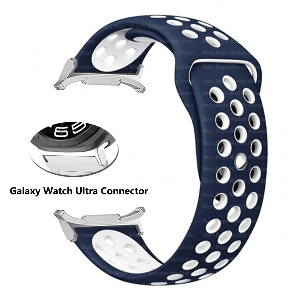 Ремешок из мягкого силикона для Samsung Galaxy Watch Ultra 47 мм, Воздухопроницаемый спортивный браслет без зазора для Galaxy 47 мм Ultra, унисекс