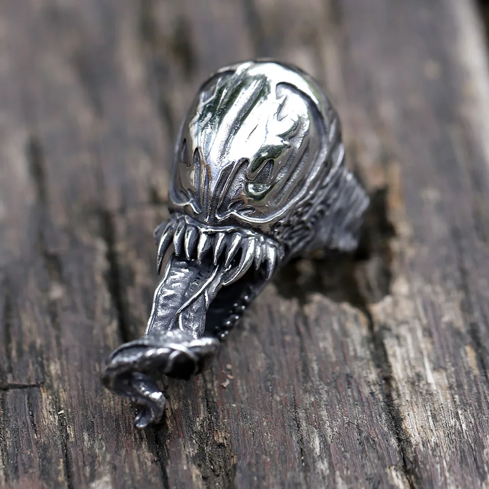 NEW Men's 316L stainless-steel rings Giant venom movie Ring for