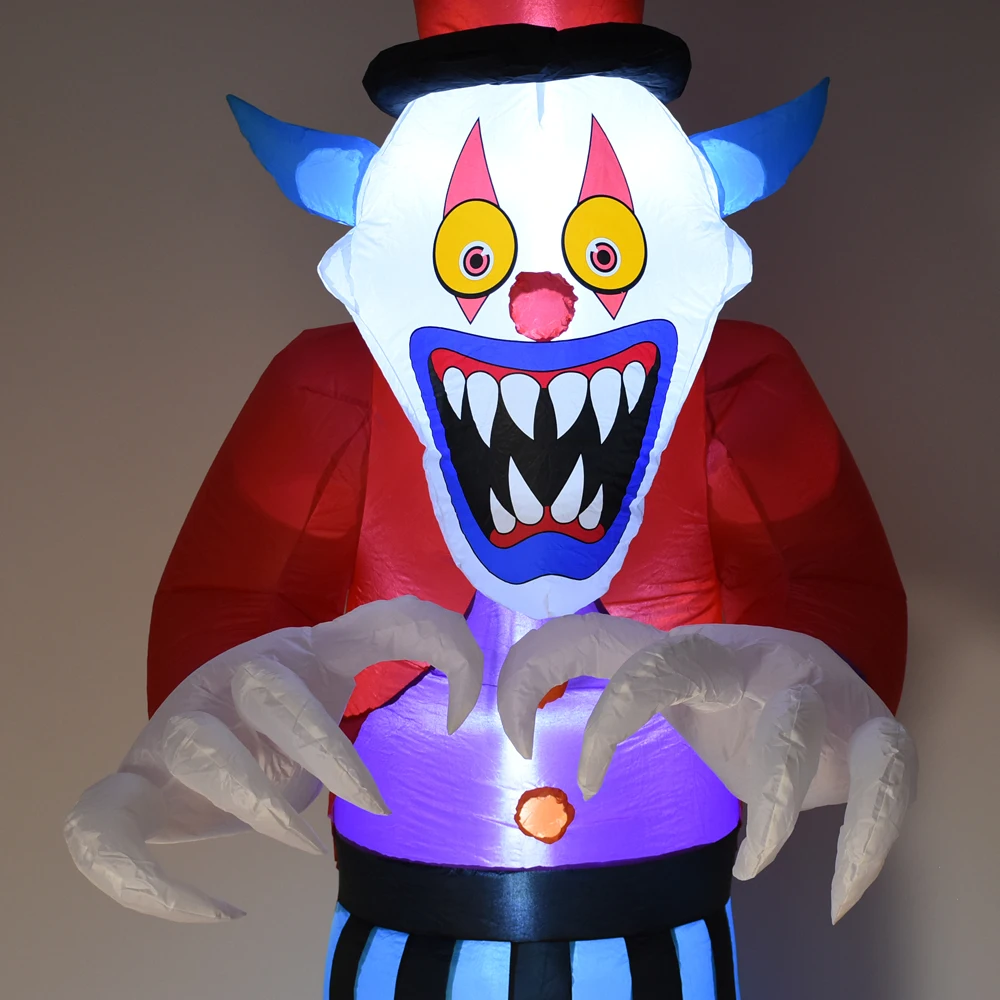 9FT 할로윈 풍선 광대 내장 LED 조명 홈 휴일 파티 야외 정원 잔디 장식을위한 마당 장식