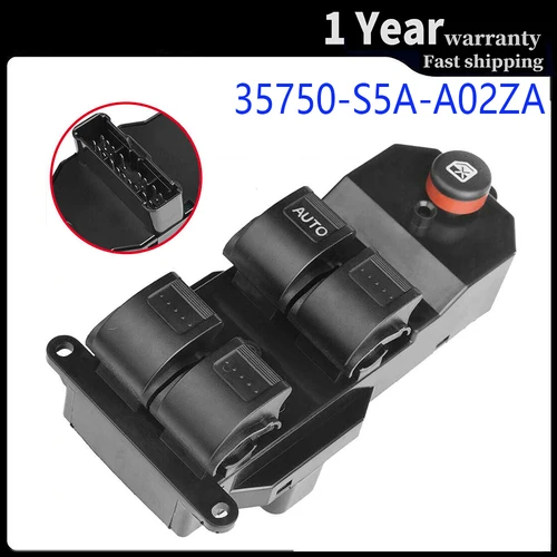 Interruptor de Control de ventanilla eléctrica del lado del conductor del coche para Honda Civic CR-V 2001 2002 2003 2004 2005 2006 35750-S5A-A02