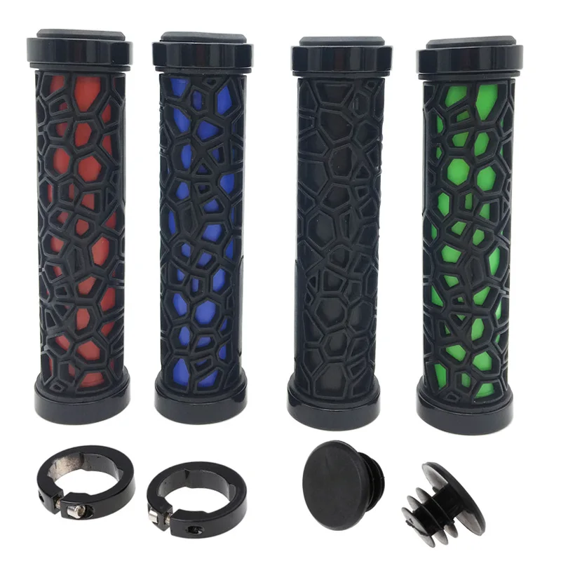 

Rubber Dual Lock-on Bike Grips Anti-slip Bike Handlebar Grips for Mountain Bicycle Handlebars MTB Locking Ends Fixie BMX