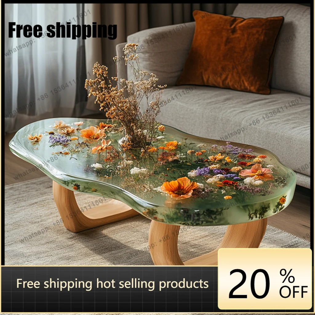 LJY epoxy resin river table coffee table creative personality small apartment living room home