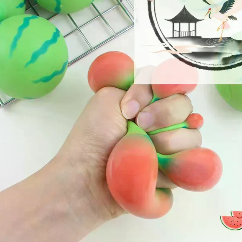 신제품 인공 과일 수박 스퀴즈 장난감 느린 반동 레드 스트레스 해소 볼 어린이 및 성인용
