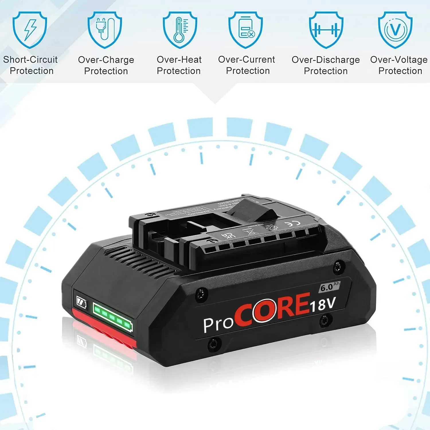 بطارية ليثيوم أيون مطورة لجهاز Procore 1600A016GB ، مثقاب أدوات لاسلكي بحد أقصى 18 فولت ، خلايا مدمجة