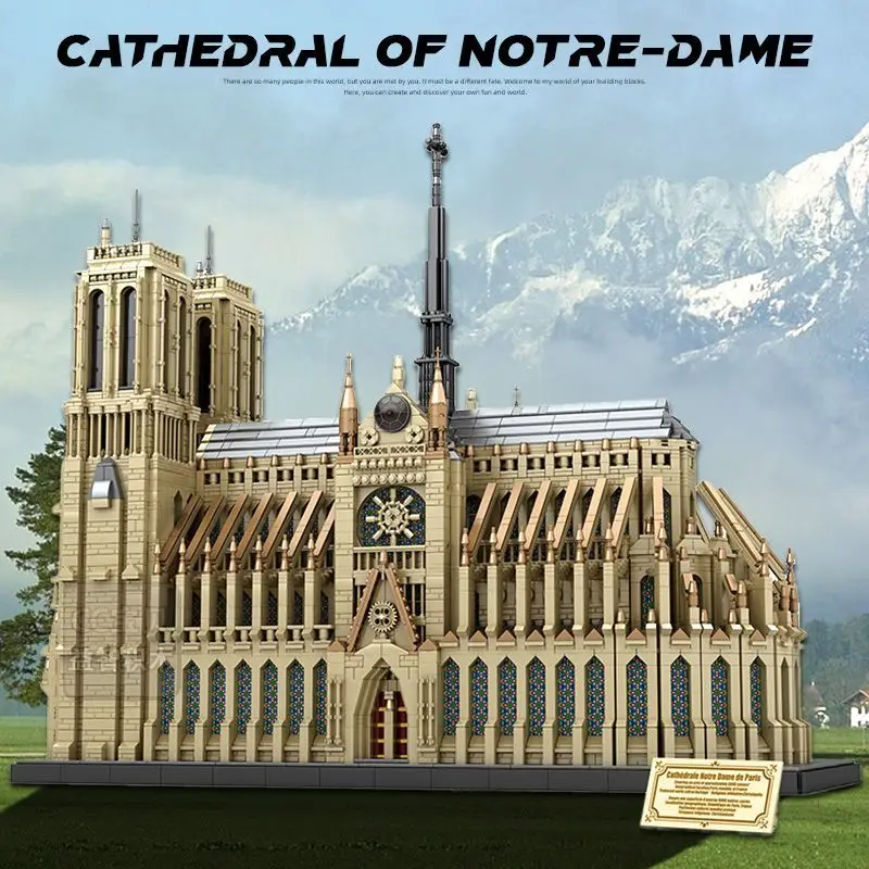 REOBRIX 66016 Architecture European Large Notre-Dame Paris Model World Modular Building Block Brick Children MOC Toys Gifts