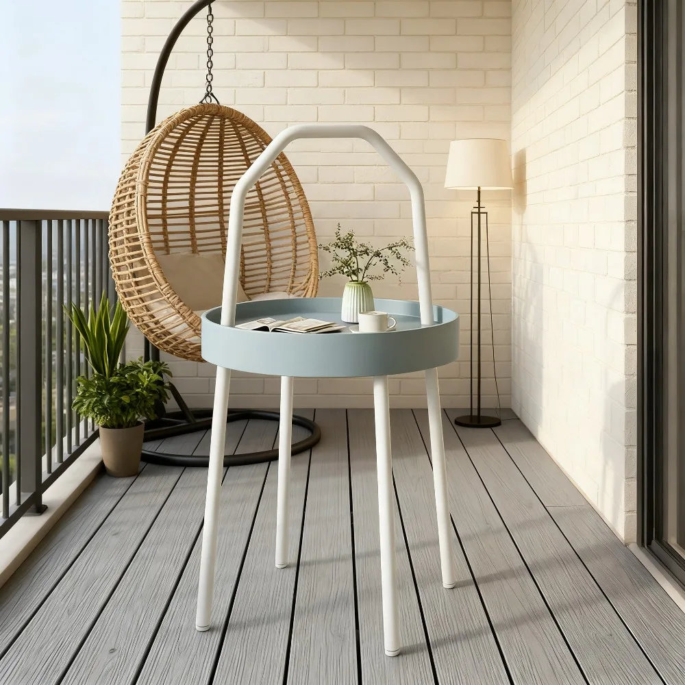 โต๊ะข้างโซฟาโลหะ โต๊ะกาแฟขนาดเล็กแบบพกพา โต๊ะข้างโซฟาในห้องนอน โต๊ะกาแฟ เฟอร์นิเจอร์