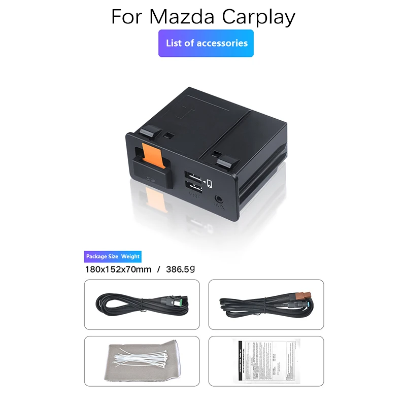 New Upgrade P2 Apple CarPlay Android Auto USB Adapter Hub OEM for Retrofit Mazda 2 3 6 CX30 CX5 CX8 CX9 MX5 Miata TK78669U0C Kit