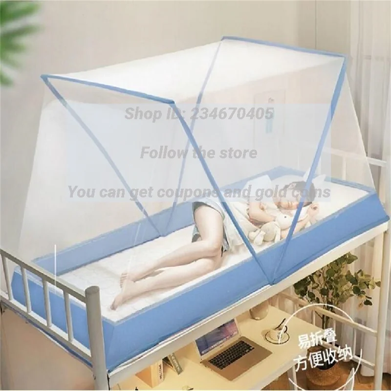 Foldable Encryption Household Mosquito Net, Installation Free, Portable Student Dormitory Upper Berth, Practical, 190x80cm